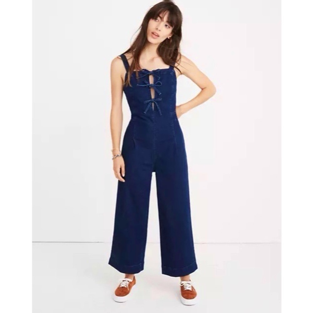 Madewell Denim Tie-Front Jumpsuit size 4